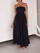 Trägerloses Tulare-Midikleid im Resort-Stil